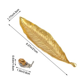 yueton 1Set Incense Holder Imitation Gold Leaf Incense Burner Snail Incense Burner Sage Holder Ash Catcher Incense Sticks Holder for Meditation Yoga Room Office Counters Home Decoration