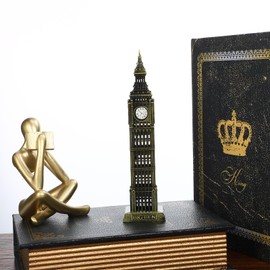 Garneck Big Ben Statue: Decorative Metal Big Ben Building Model Metal Big Ben Figurine Table Decor Home Decoration Architecture Model Home Desktop Decor