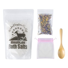 Umeken Honpo Blue Herb Bath Salt Kit, White Rock Salt, 21.3 oz (600 g), Organza Bag, Wooden Spoon, Relaxing, Bath Time, Petite Gift