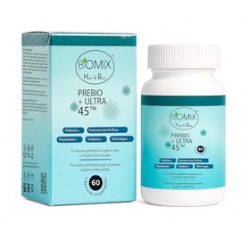 Probióticos y Prebióticos Premium para 2 Meses ULTRA 45 Billones UFC, FOS de Agave 100 Vegano                                                         