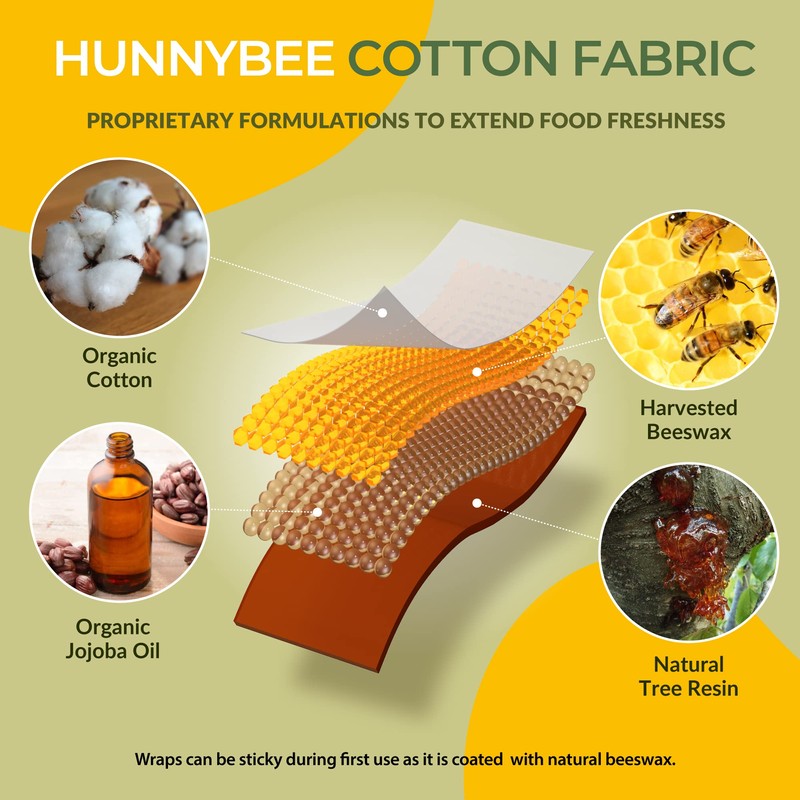 Trifecta Living Co. Versatile Beeswax Wraps,Set of 7-Fresh Food Keeper,