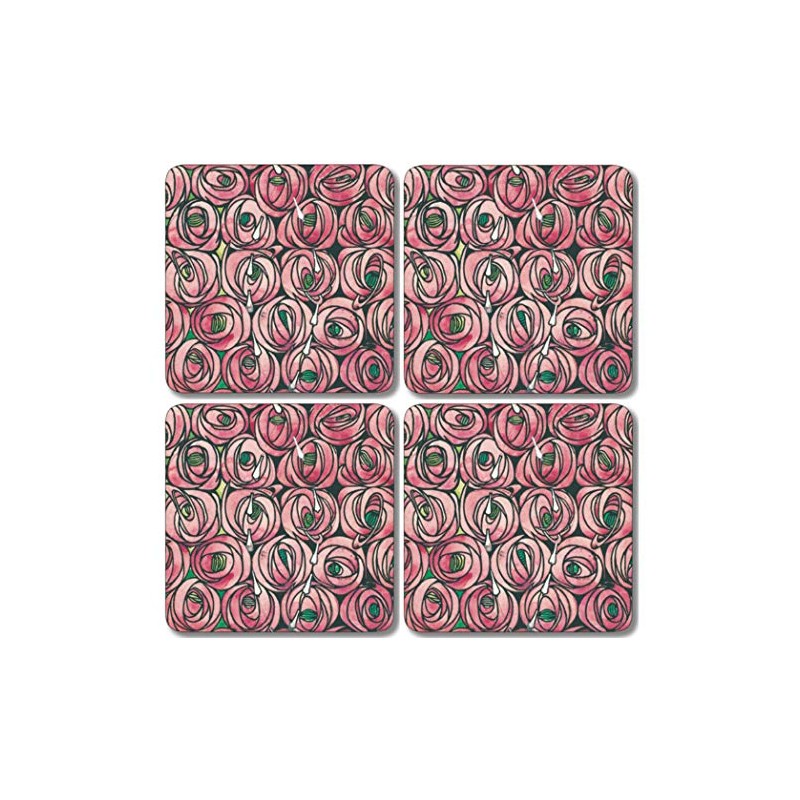 Colourful Square Melamine Coaster/Drinks Mat Set of 4 - Rennie