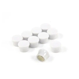 Small High Power White Memo Board Magnets for Fridge, Whiteboard, Noticeboard, Filing Cabinet - Pack of 50
