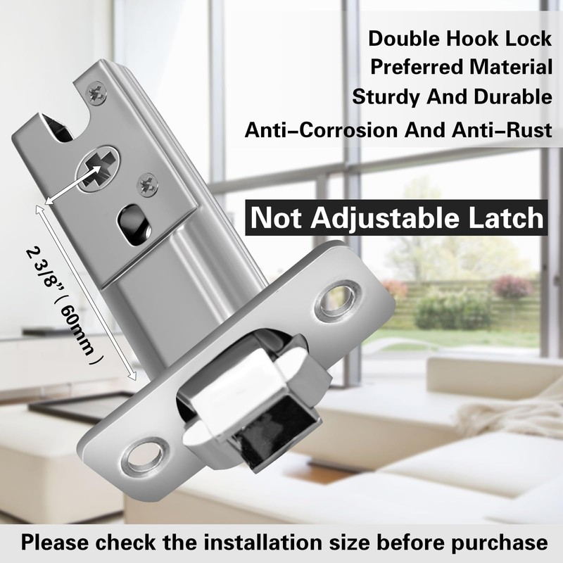 KIDOACOW Black Pocket Door Lock with Edge Pull, Red-Green Indication