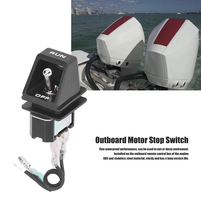 Outboard Motor Stop Switch, 87‑91941A8 Stainless Steel Marine Boat Motor