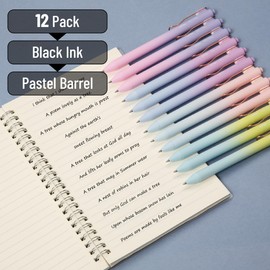 Mr. Pen- Retractable Gel Pens, 12 Pack, Black Ink Gel Pens Fine Point 0.5mm, Gradient Barrel, Fast Dry, Retractable Pens, Gel Ink Pens, Aesthetic Pens for Journaling Fine Tip Pens