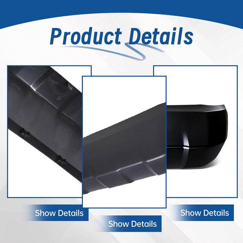 WFLNHB Front Lower Bumper Valance Panel Skid Plate Black Replacement