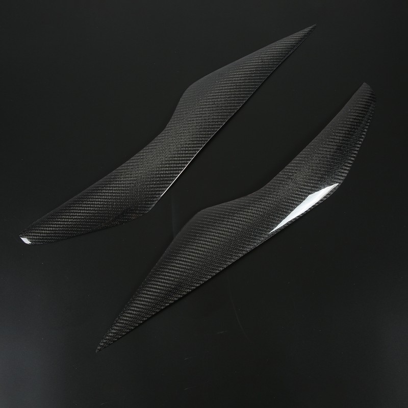 Front Headlight Eyelid Carbon Fiber Headlight Eyebrow Cover Replacement for