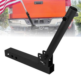 KSWLOR Hitch Mount Flagpole Holder, Adjustable Flag Holder Universal Fits 2" Hitch Receiver, Truck Flag Pole Mount Kit, Compatible with Jeep,SUV, RV, Pickup,Camper Trailer