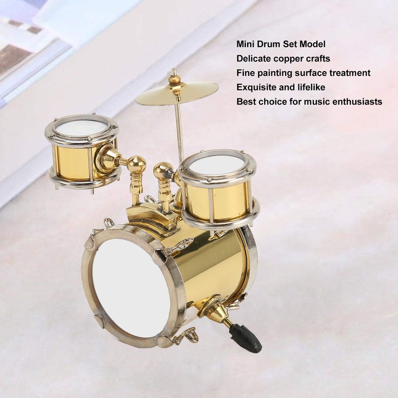 Copper Miniature Drum Set Model with Case Mini Percussion Musical