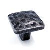 Jetland Square Hammered Cabinet Knobs - 6-Pack, Iron Scratches, 1-1/4"