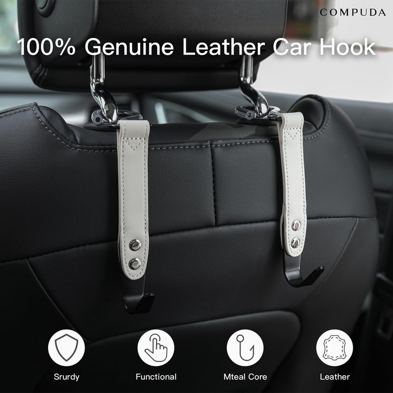 Compuda Purse Hook Holder for Car - 2 Pack Genuine