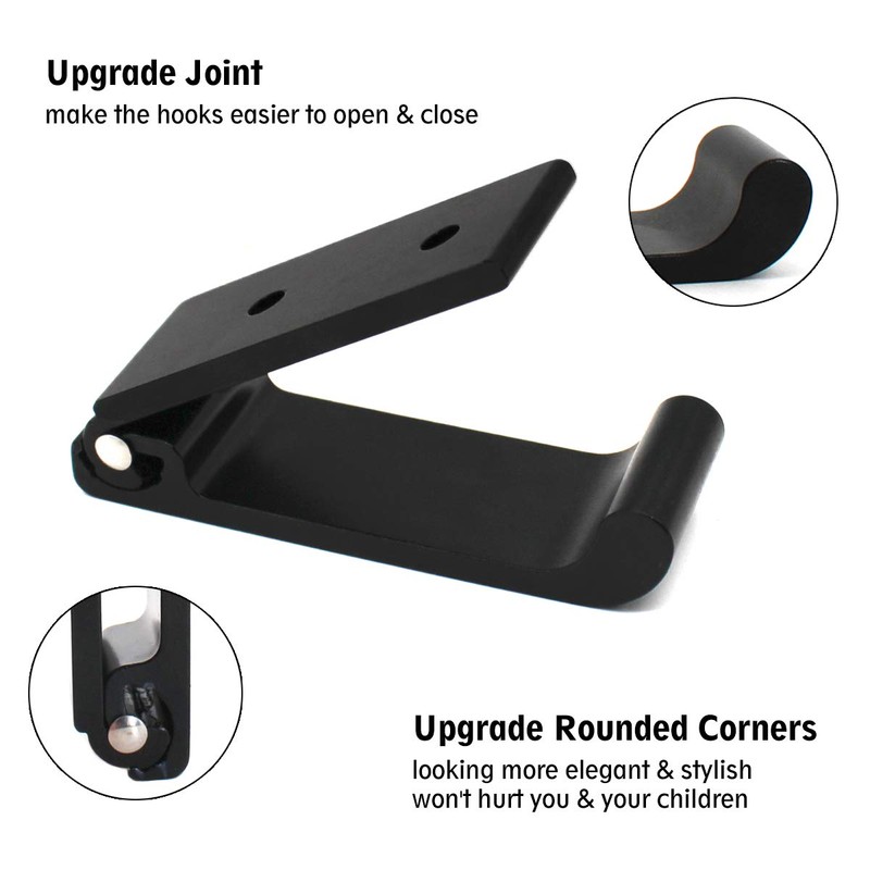 YOCZOX Foldable Wall Hook, Invisible Folding Wall Mount, 4 Pieces