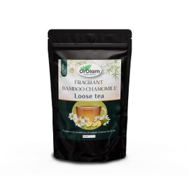 Organic Bamboo Chamomile Tea, Loose Leaves Flowers, Rich Silica Herbal Beauty Wellness Hair, Skin,Nails & Relaxation 30 Day Challenge!