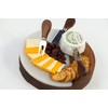 Round Marble and Acacia Wood Cheese Board Set with 3