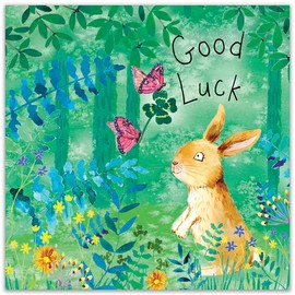 Twizler Good Luck Card with Lucky Rabbit – Good Luck New Job Card – Good Luck Exams Card – Good Luck Driving Test Card – Good Luck New Home Card – Good Luck Gifts