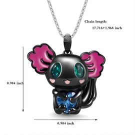 LuoHao Cute Anime Axolotl Friendship Mexican Necklaces for Women Dainty Charm Unique Jewelry Gift