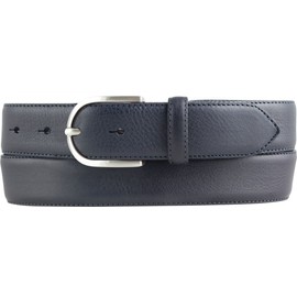 BELTINGER High Quality Women's Belt Made of Full Cowhide Leather with Round Belt Buckle 3.5 cm | Cambered Leather Belt Women's 35 mm | Women's Belt Made in Italy, Navy, Silver