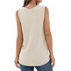 IWOLLENCE Womens Waffle Knit Tunic Casual Blouse Sleeveless Cute Twist