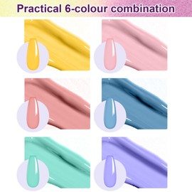 U-Shinein Gradient Painting Gel, 6 Colors Ombre Gel Nail Polish for Painting Stamping Chrome Powder Ombre Nails Aura Nails French Manicure Soak Off UV DIY Nail Art Palette Toy Shop