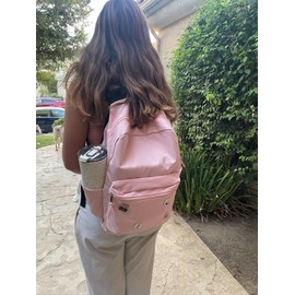 ZORFIN Basic Backpack for School Work Travel: Water Resistant Backpacks for Men and Women - Lightweight Bookbag for Girls and Boys - Pink Ice