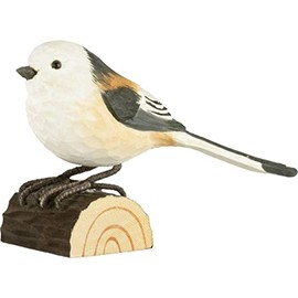 WILDLIFEGARDEN Wildlife Garden WG420 DecoBird Tail Tit - Hand Carved Decorative Wooden Bird - Small European Birds