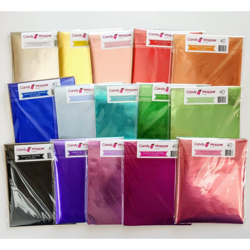 Candy Bar Foil for Overwrapping Chocolate Candy Bars - Dark