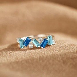 Blue Topaz Rings for Women Self Love Rings for Her Nobody Has It All Together Pink Cubic Zirconia Ring Irregular Pink Crystal Self Love Ring All Your Broken Pieces Make You Beautiful Inspirational Jewelry