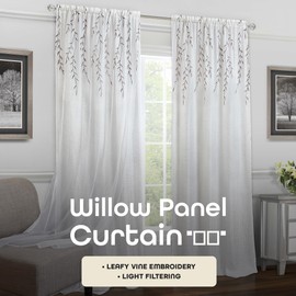 Achim Home Furnishings Willow Rod Pocket Window Curtain Panel White 42" x 84"