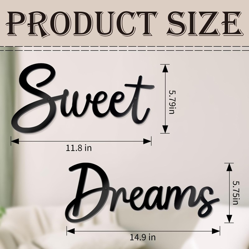 Sinseike Sweet Dreams - Letrero de metal decorativo para pared