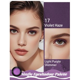 Single Eyeshadow Palette, Purple Eyeshadow Shimmer, Highly Pigmented Long Lasting Waterproof Eye Shadow Palette Makeup,Sombras Para Ojos, Nature Mini Facial Beauty Makeup Lightweight Gift for Woman 17