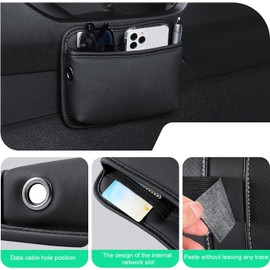 2 bolsillos laterales de almacenamiento para asiento de coche, multifuncionales, bolsas organizadoras laterales de consola, de piel sintética, bolsillos laterales para asiento de coche