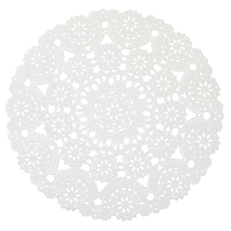 Juvale Round Medallion Doilies (12 in, White Lace Paper, 200