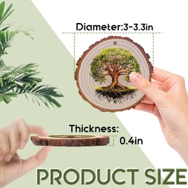 Rustic Wood Slices Ornament, 3"-3.3" Wood Slice of Life Tree, Natural Wooden Circles for Hanging Decorative Wood Ornaments Gift