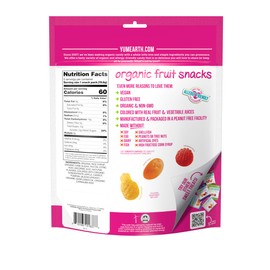 YumEarth Organic Tropical Flavored Fruit Snacks, 60- 0.7oz. Snack Packs, Allergy Friendly, Gluten Free, Non-GMO, Vegan, No Artificial Flavors or Dyes