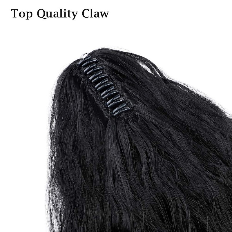 24" Corn Wave Ponytail Extension Claw Clip on Ponytails Wavy