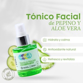 Vemare Cosmetics Tónico Facial De Pepino Y Aloe Vera Hidratante 100 ml