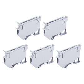 MECCANIXITY DIN Rail Mount Fuse Holder Terminal Blocks Screw Type Grey UK5 Pack of 5
