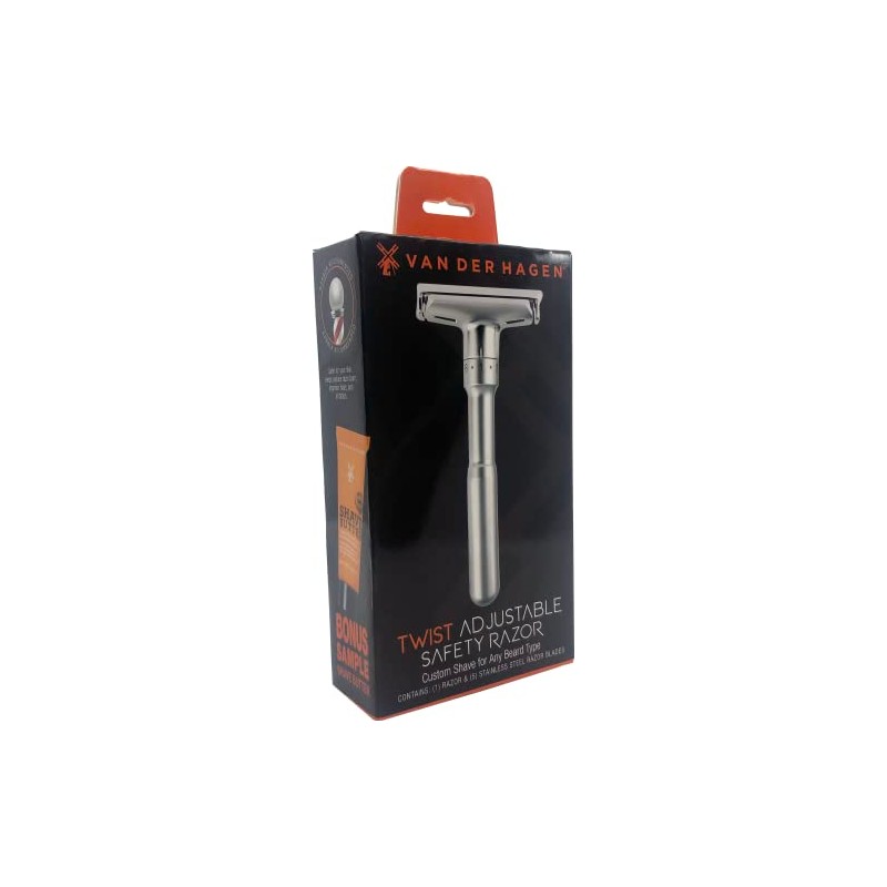 Van Der Hagen Maquinilla De Afeitar Ajustable Giratoria Plata Mate