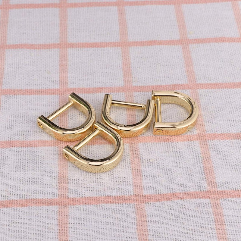 Healifty 4 Pieces Alloy D Ring Setting Bag Ring Semicircular