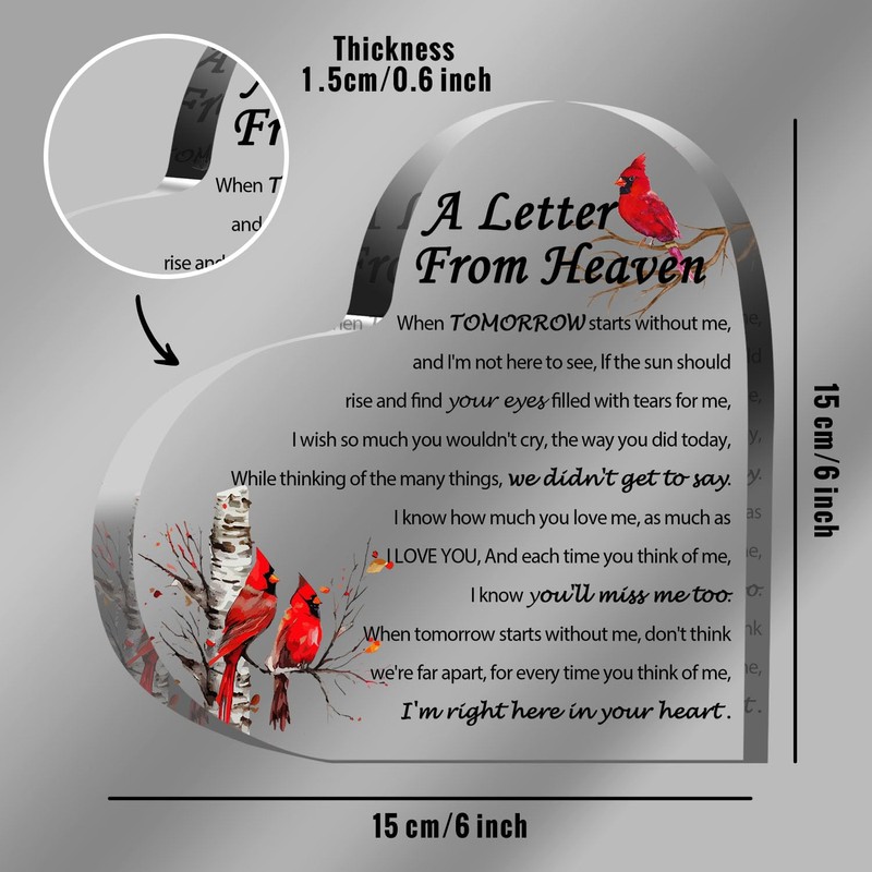 Sympathy Gifts, Red Cardinal Gifts - A Letter from Heaven
