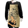 Ambesonne Woman Apron, Girl with Long Flowing Hair Design Image,