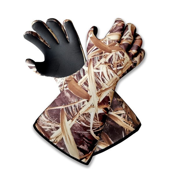 AUSCAMOTEK Waterproof Neoprene Duck Decoy Gloves - Insulated Blind Gauntlet Stay Warm and Dry in Waterfowl Hunting