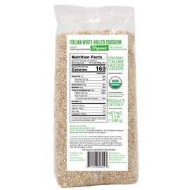 L'ORO DEL SUD Organic Italian White Hulled Sorghum – Whole Grain, Gluten-Free Ancient Cereal – Net Weight 52.9 oz (1.5 kg)