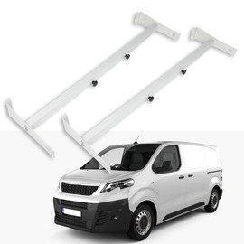 INEEDUP Adjustable 55.2"-78.8" Van Roof Rack Fit for Chevy Express 2500 for Dodge for Ford E-250/350 for GMC Savana with Rain Gutters Ladder Rack Rail Cross Bar, 2 Bars