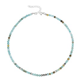 Unique Gems Women's Pearl Necklace Gemstone Necklace Choker 38 cm Short Chakra Beads Diameter 4 mm Round Buddha Protective Chain Jeweller's Quality, Gemstone, Free selection