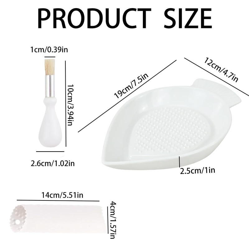 Ceramic Grater Plate for Ginger, Garlic, Onion, Cheese, Lemon, Chocolate,