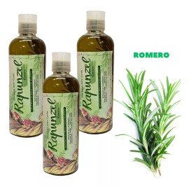 Rapunzel Shampoo Artesanal , Crecimiento Con Romero Rapunzel 3 Pzas