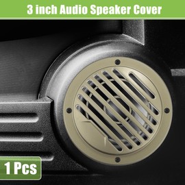 ACROPIX Universal 3" Car Speaker Grills Cover Round 3 Inch Audio Speaker Subwoofer Guard Protector Case with Mounting Screws ABS Khaki - Pack of 1