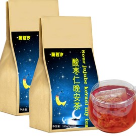 Sour Jujube Kernel Poria Cocos Tea Bags 6.35OZ/180g(40bgs) Good Night Sleep Tea Sour Jujube Kernel Lily Tea Chinese Herbal Tea 酸枣仁百合茶 酸枣仁茶 晚安茶 助睡眠